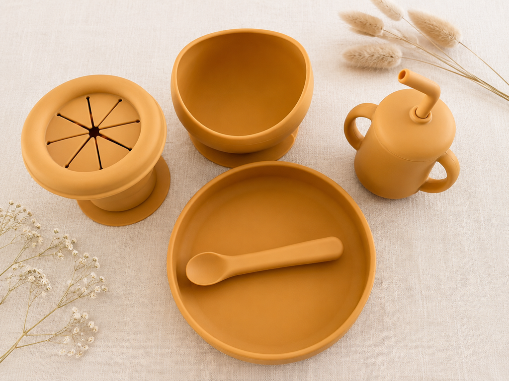 Gobelet à collation pliable en silicone - Moutarde