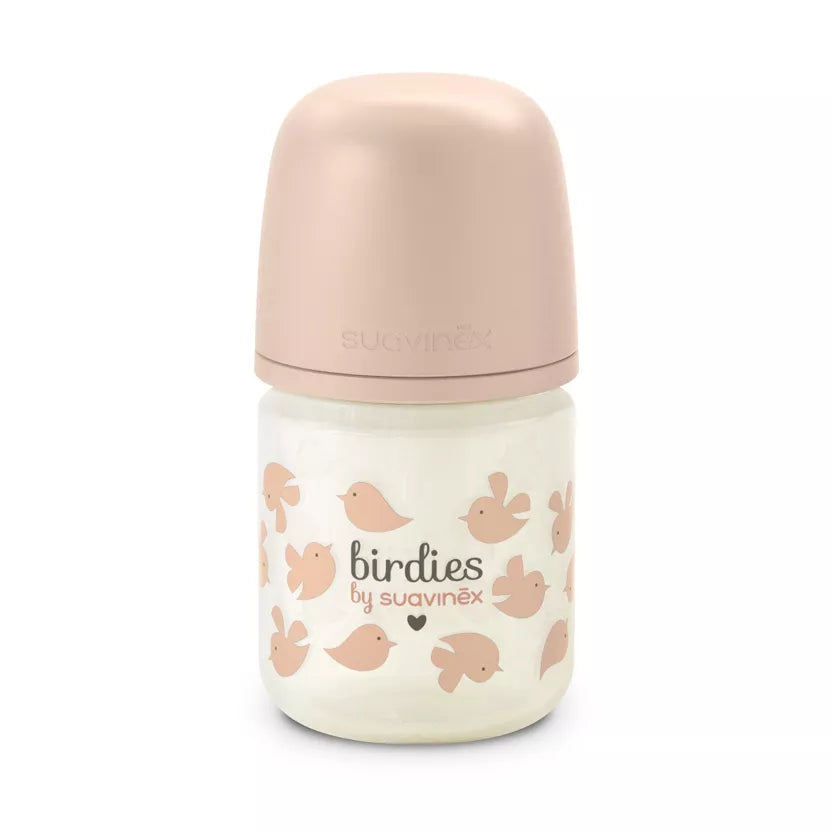 Biberon Suavinex en verre 120ml tétine SX Pro XS - Birdies
