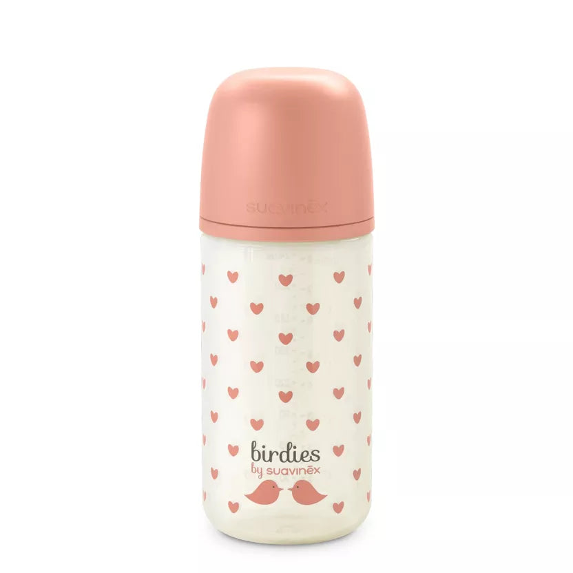 Biberon Suavinex en verre 240ml tétine SX Pro S - Birdies