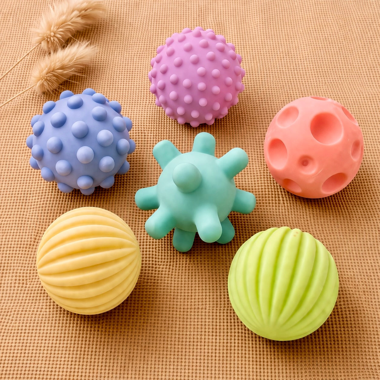 Lot de balles sensorielles en silicone - textures & couleurs