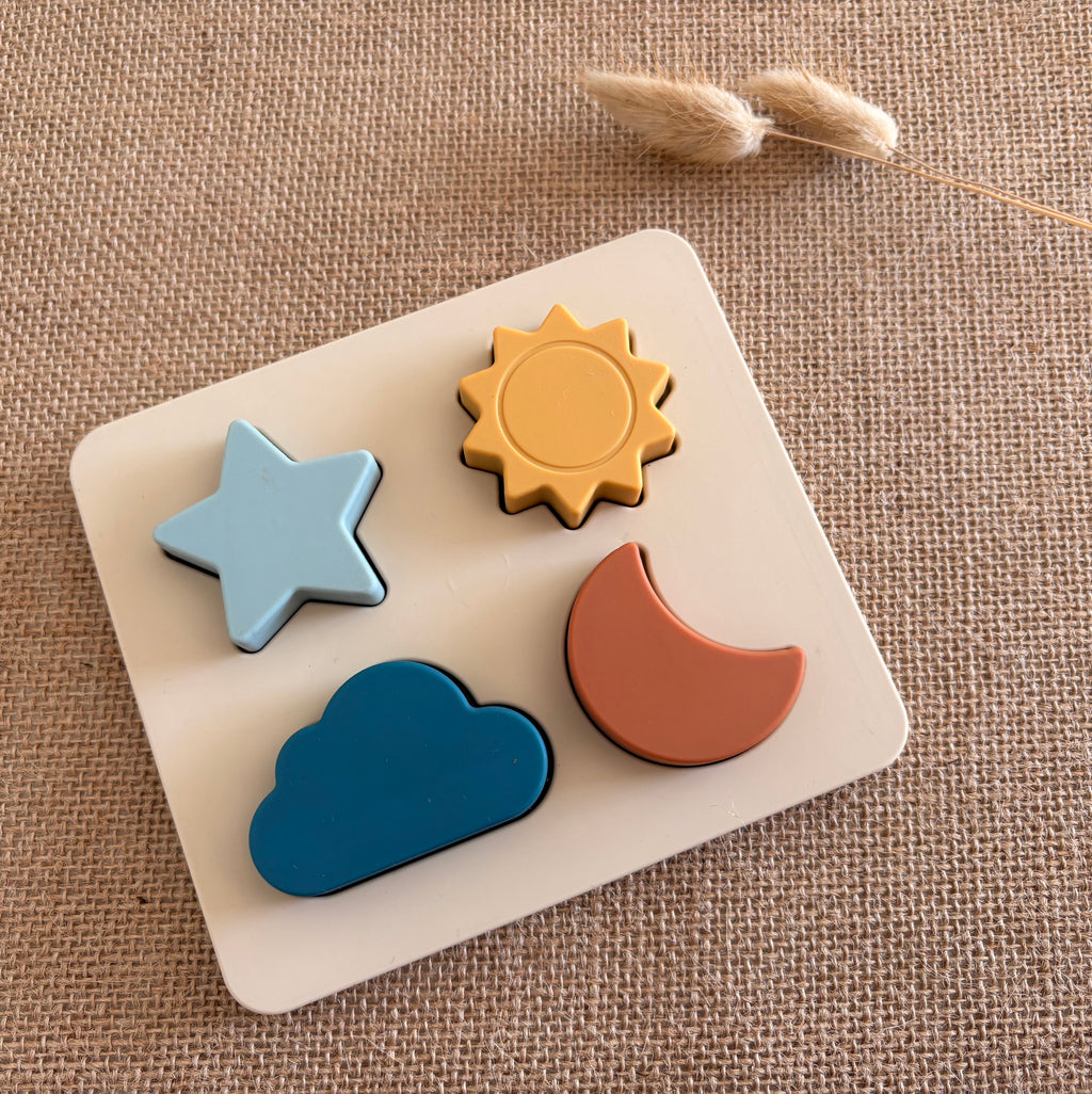 Puzzle sensoriel en silicone - Formes célestes
