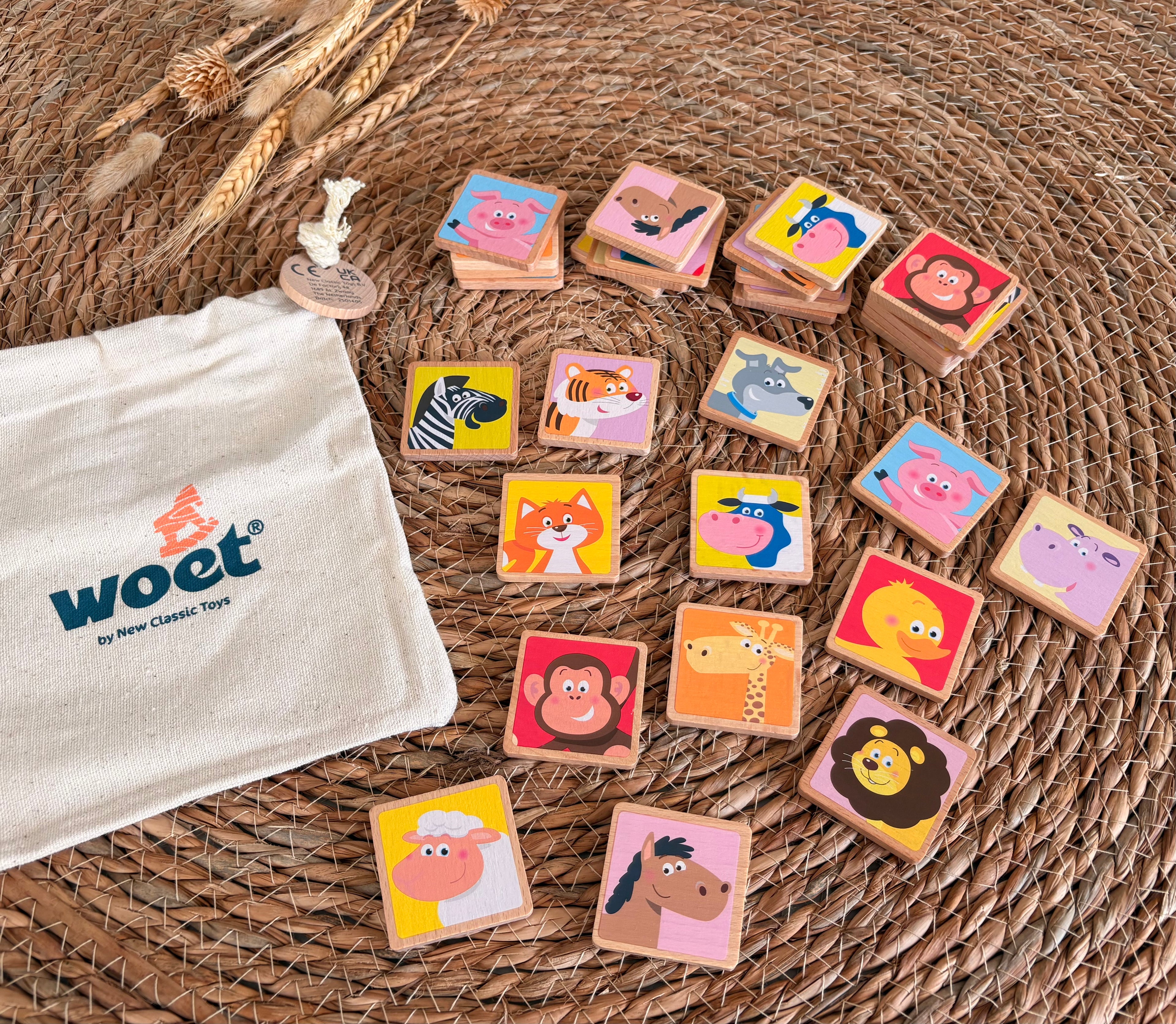 Jeu de mémoire en bois animaux – Memory éducatif enfant