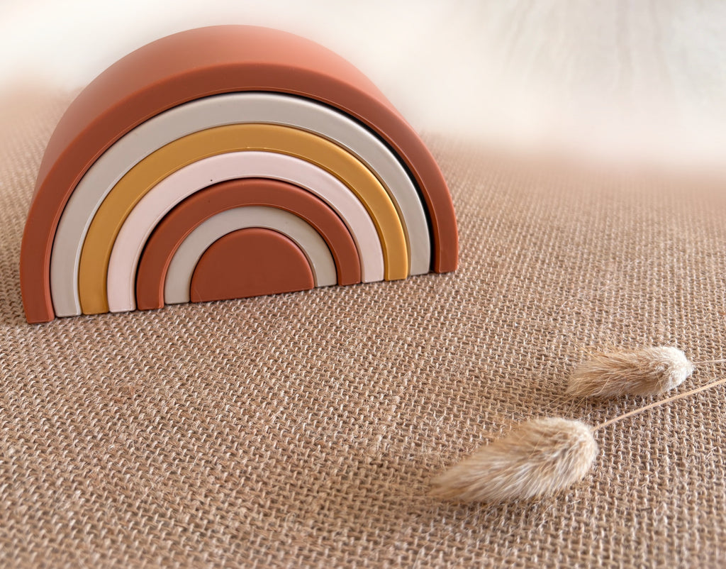 Arc-en-ciel empilable en silicone - Beige