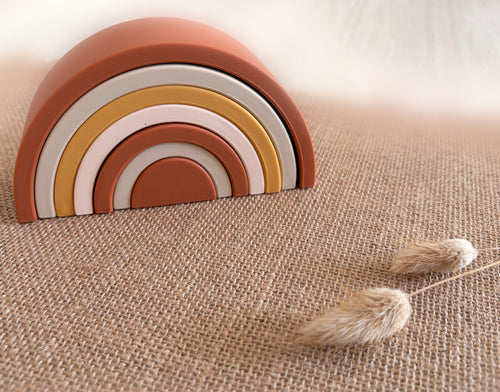 Arc-en-ciel empilable en silicone - Beige