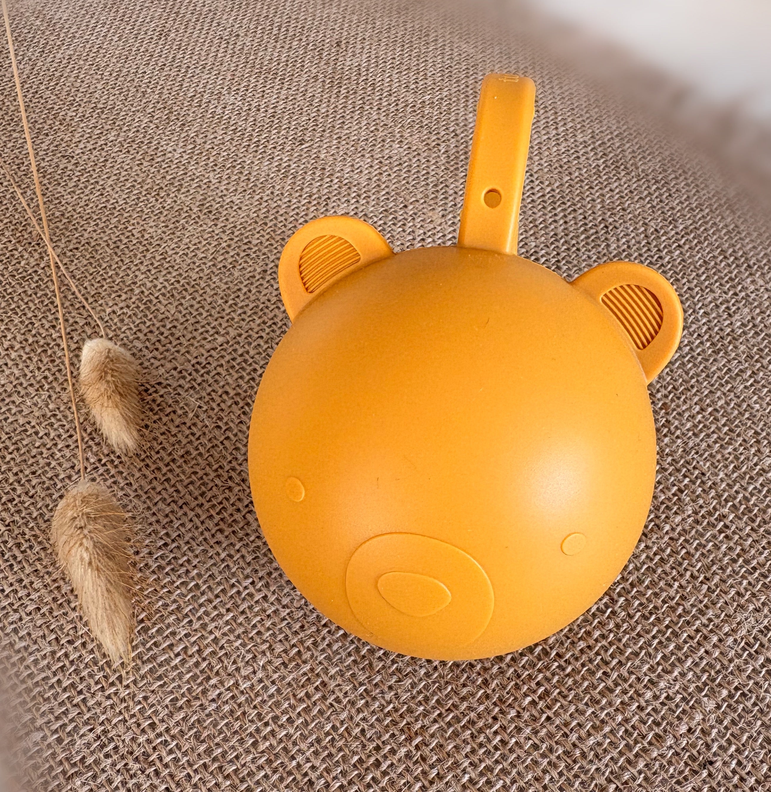 Etui tétine en silicone ourson - Moutarde