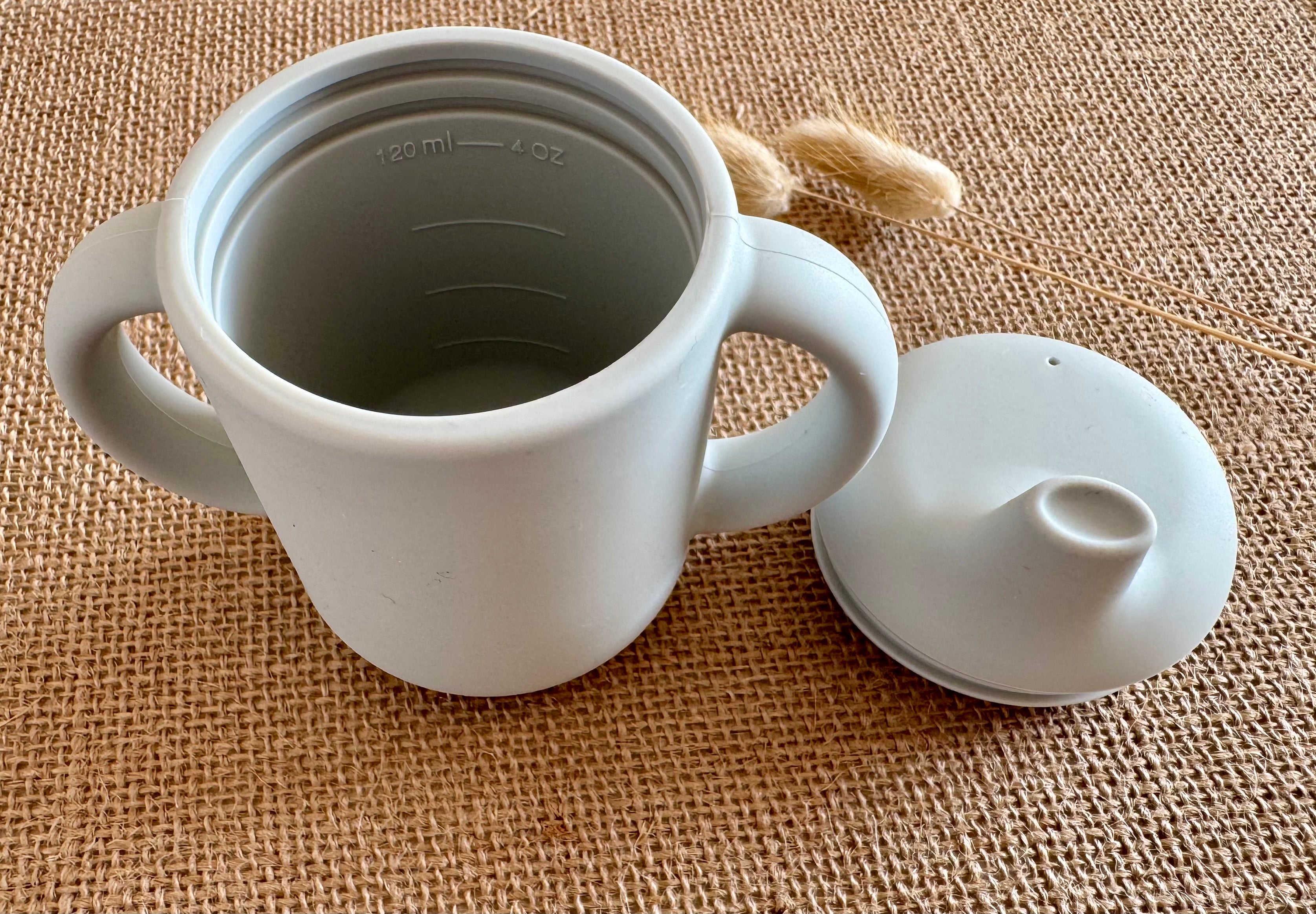 Tasse d'apprentissage à bec en silicone – Gris