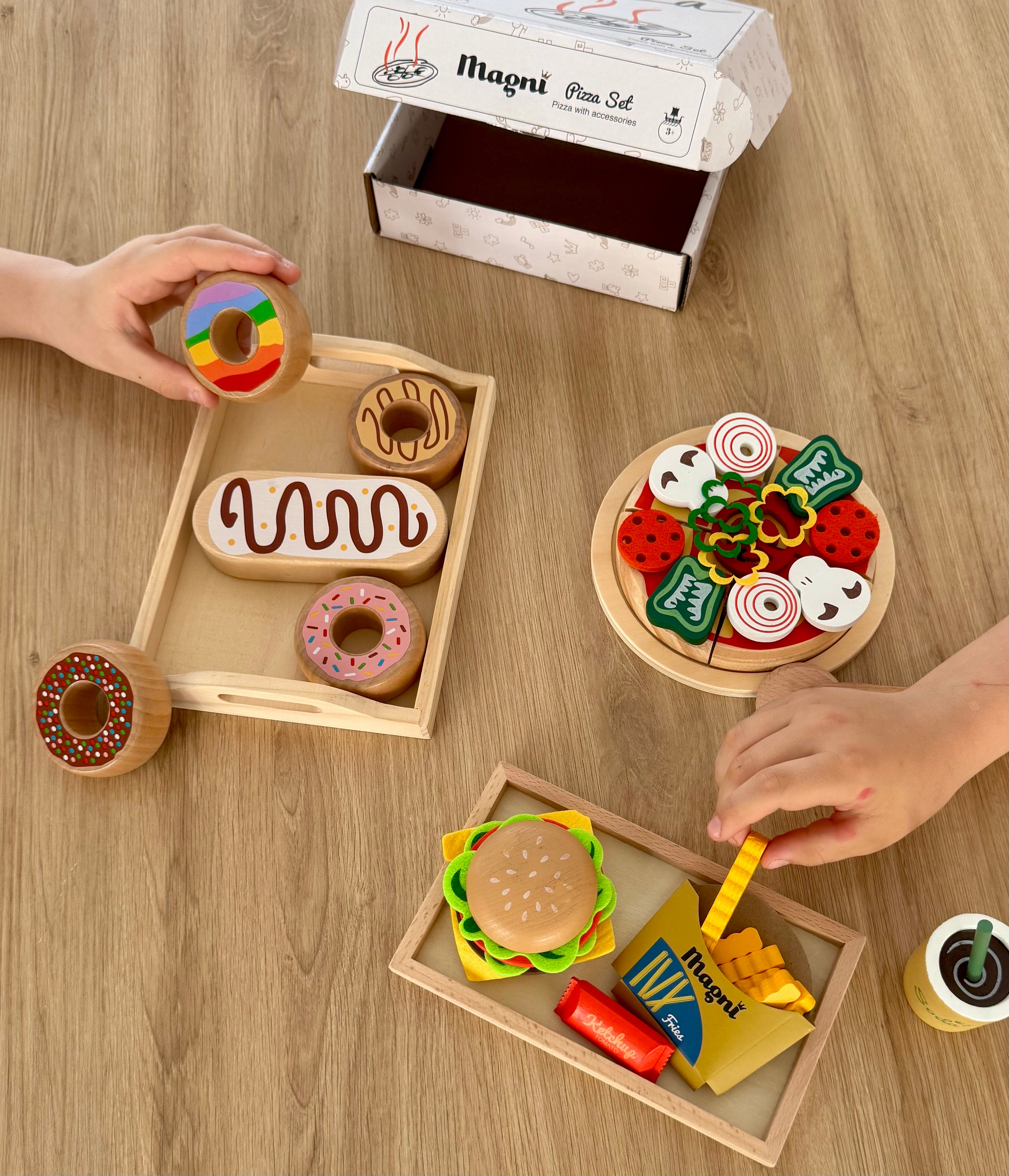 Jeu d'imitation en bois - Plateau de beignets