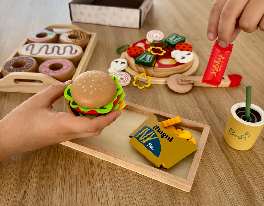 Jeu d'imitation en bois - Menu Humburger