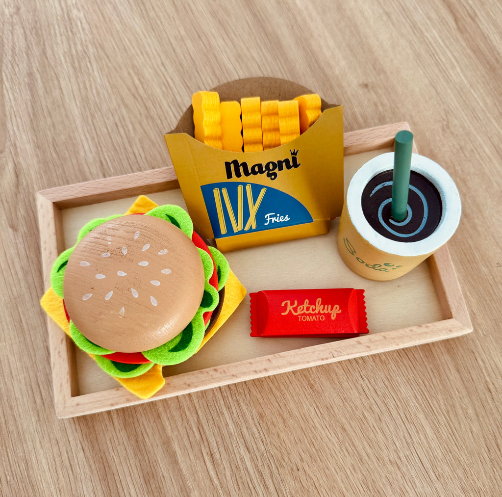 Jeu d'imitation en bois - Menu Humburger