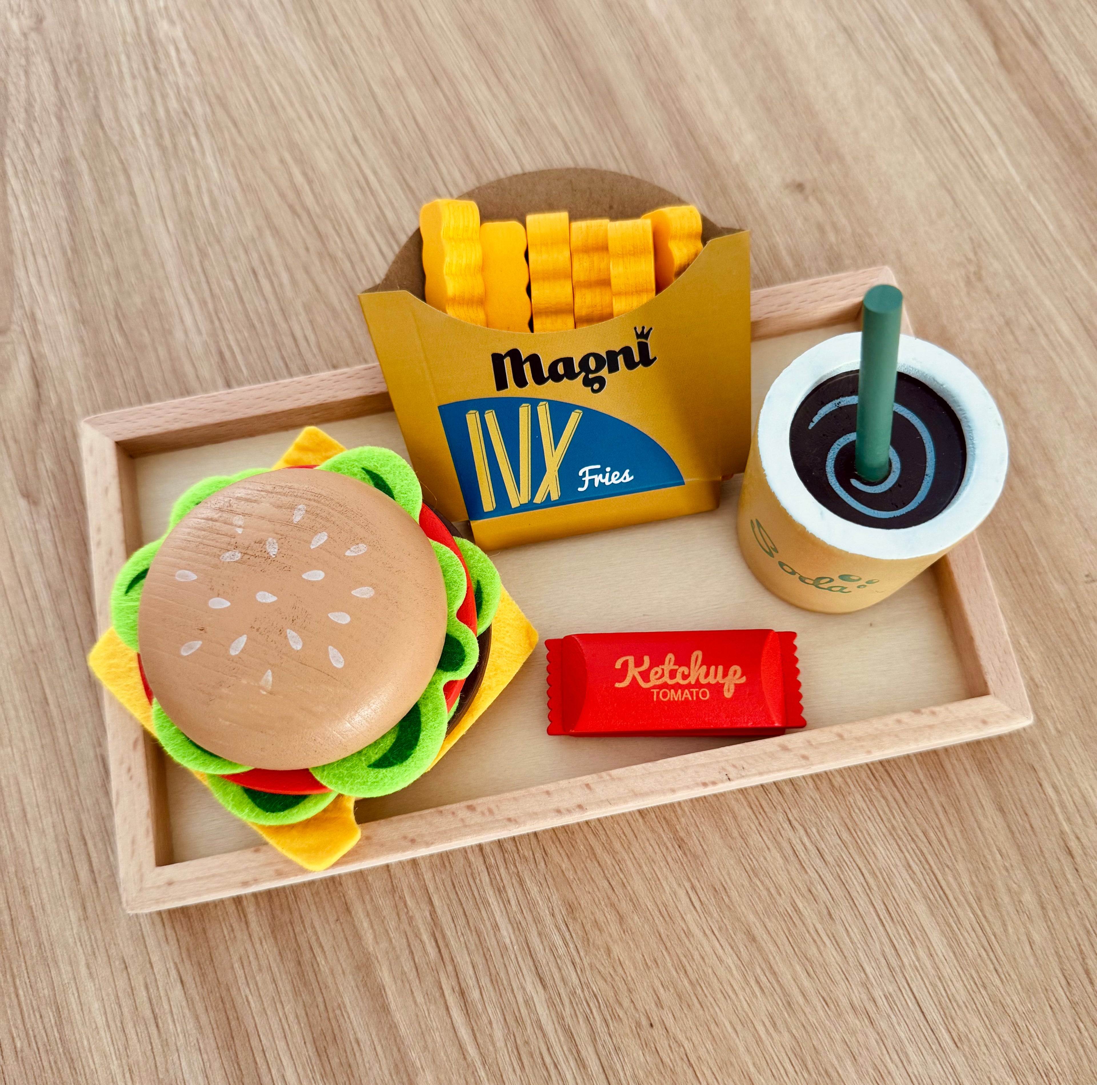 Jeu d'imitation en bois - Menu Humburger