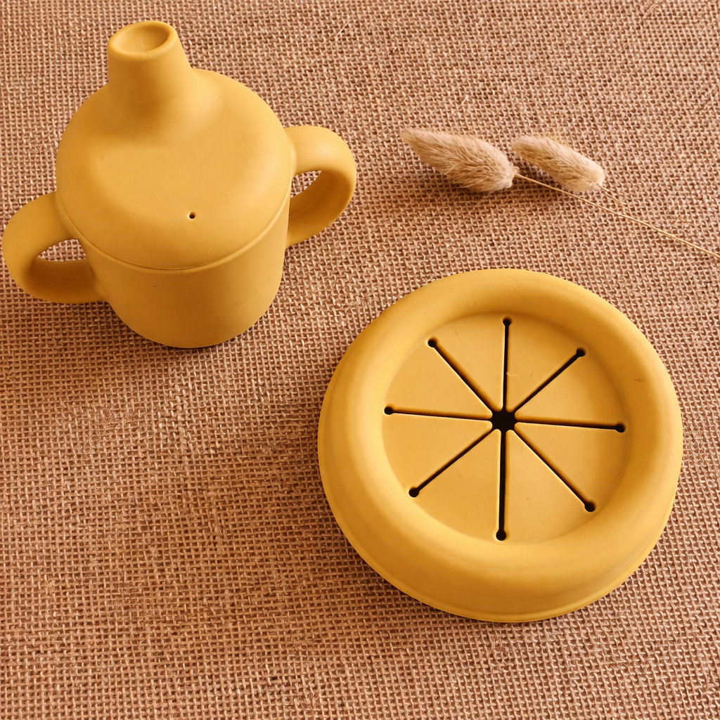 Gobelet à collation pliable en silicone - Moutarde