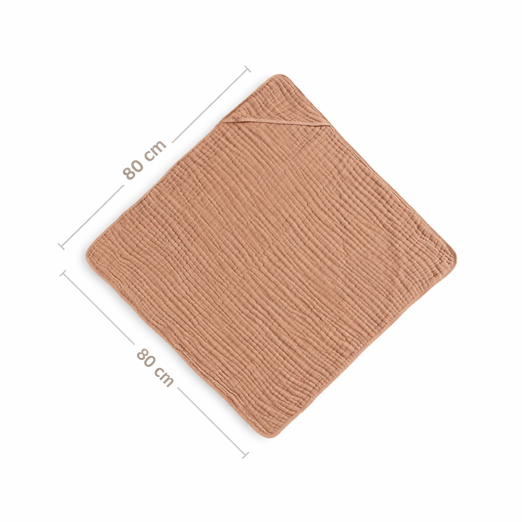 Serviettes de bain bébé à capuche en mousseline de coton x2 – Douceur naturelle