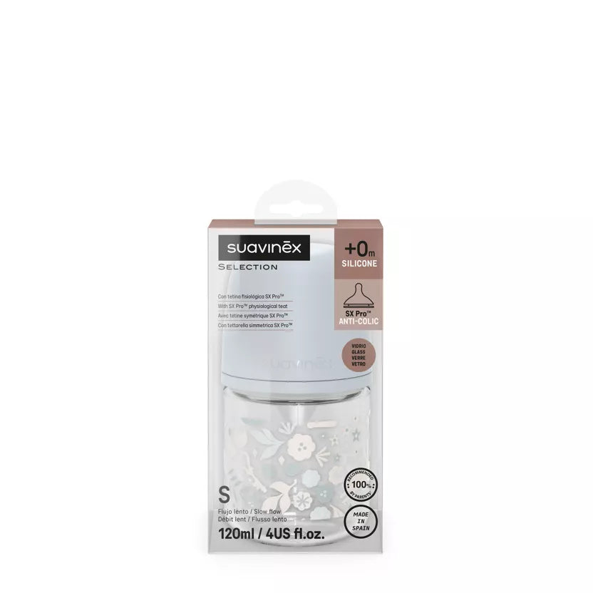 Biberon Suavinex en verre 120ml tétine SX Pro S - Wonderland