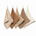 Débarbouillettes bébé en mousseline de coton bio – Lot de 5 tons naturels