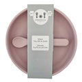 Assiette et cuillère en silicone – Mauve