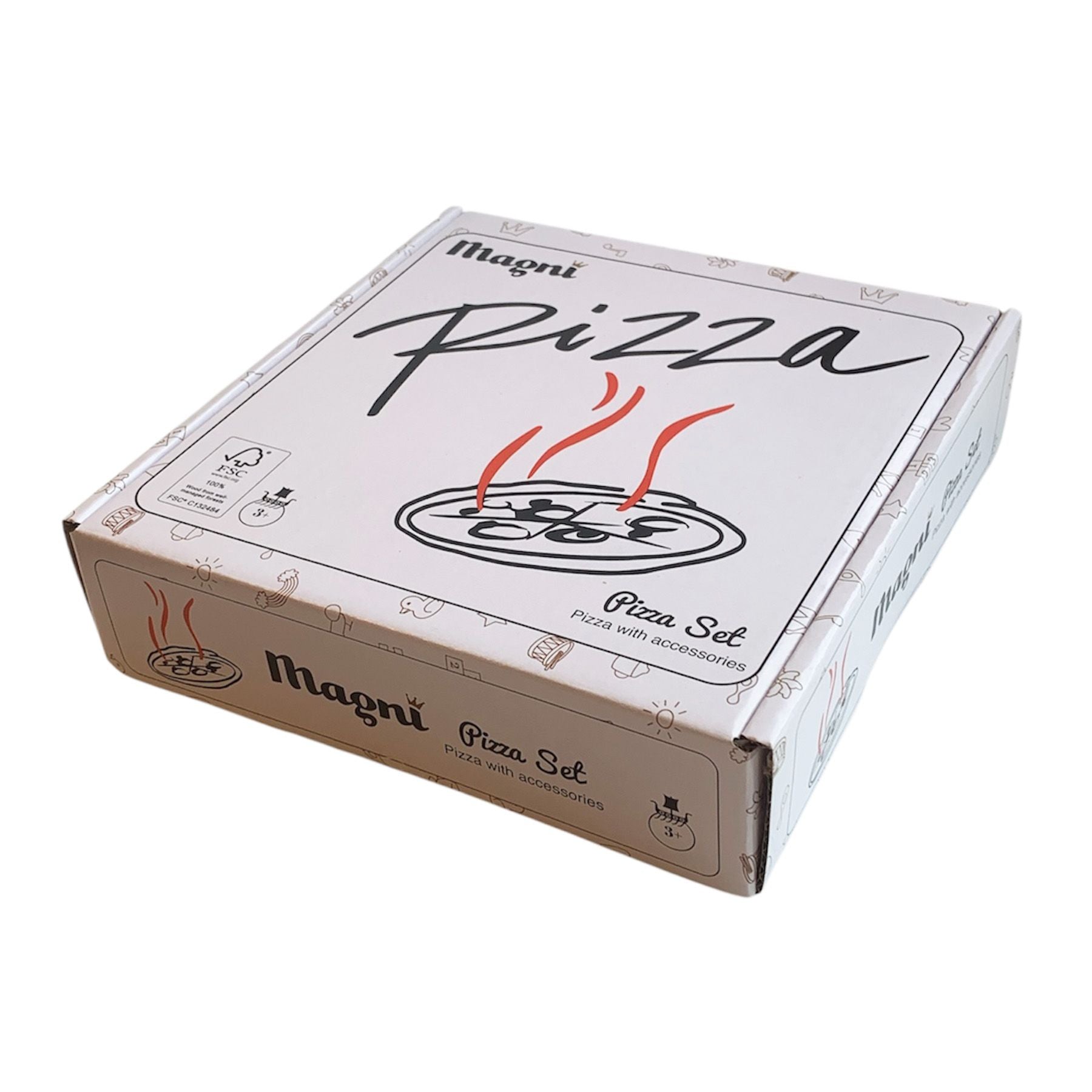 Jeu d'imitation en bois - Pizza & boite