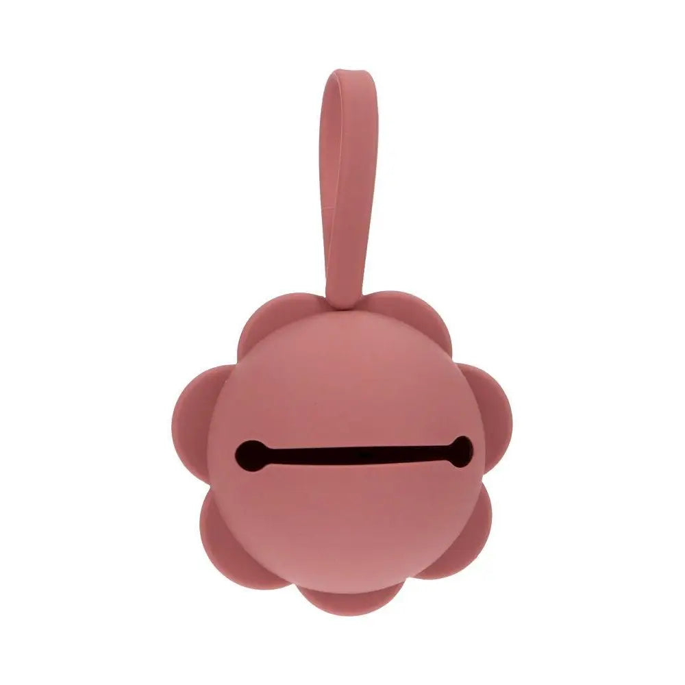 Etui tétine en silicone fleur - Brique