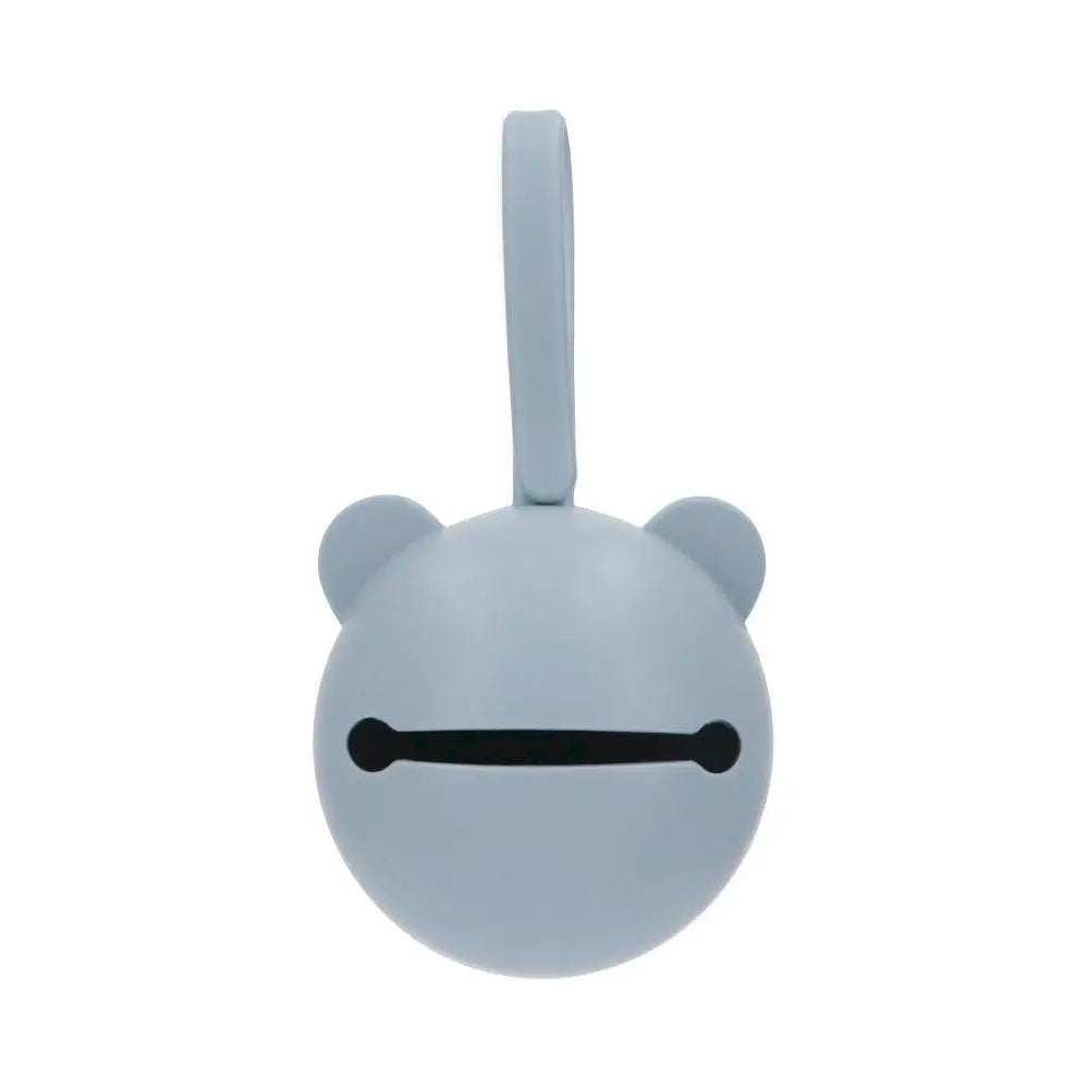 Etui tétine en silicone ourson - Bleu ciel