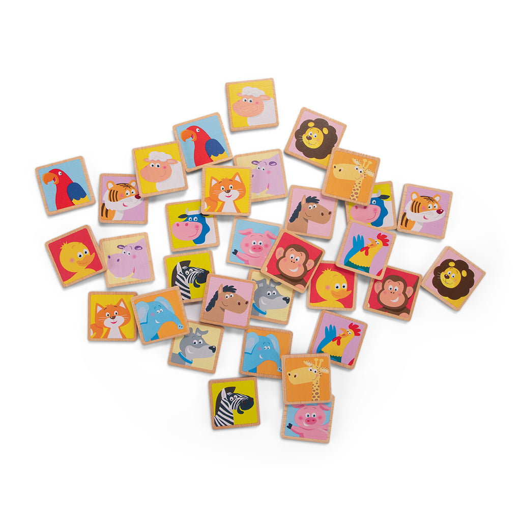 Jeu de mémoire en bois animaux – Memory éducatif enfant
