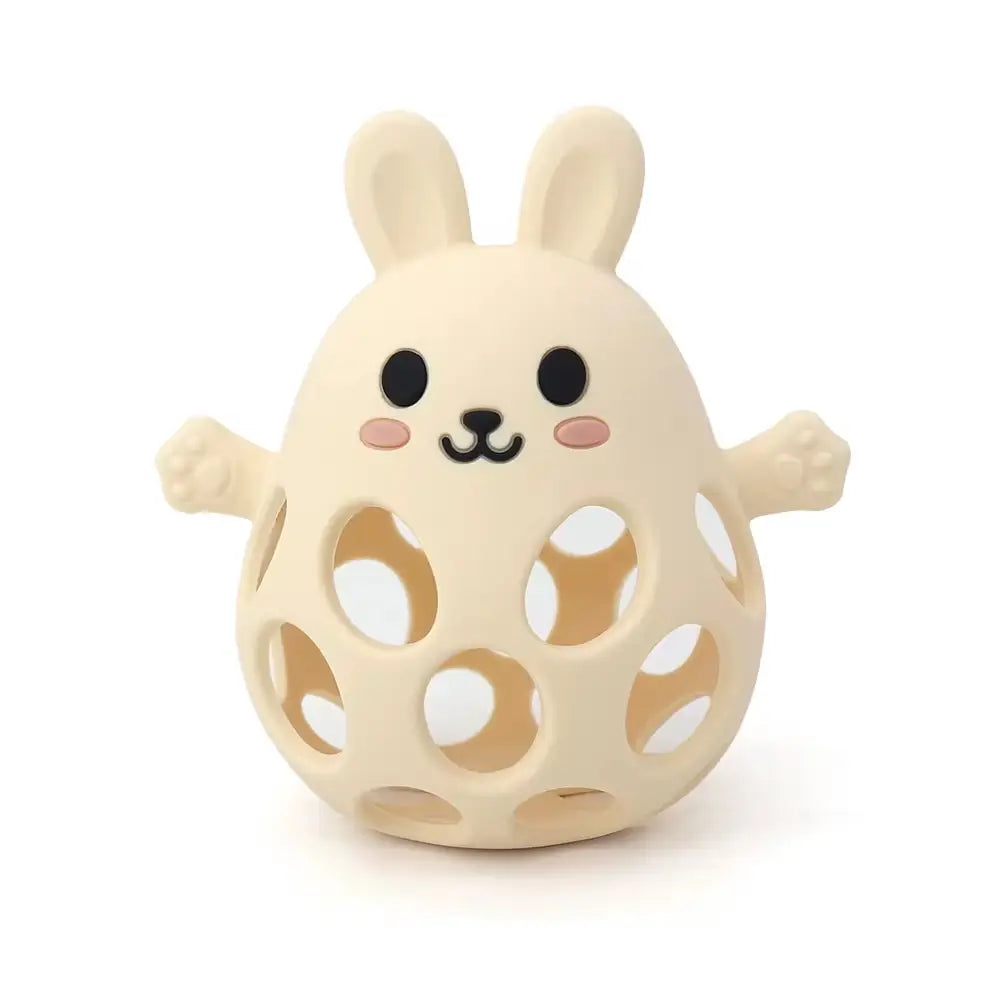 Anneau de dentition lapin en silicone - Beige