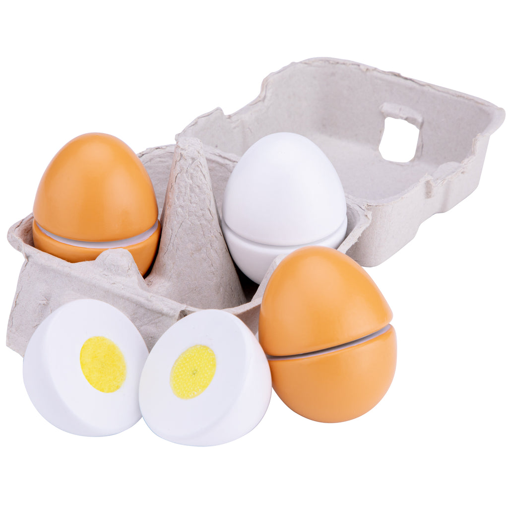 Œufs à découper en bois – Jeu d'imitation cuisine enfant