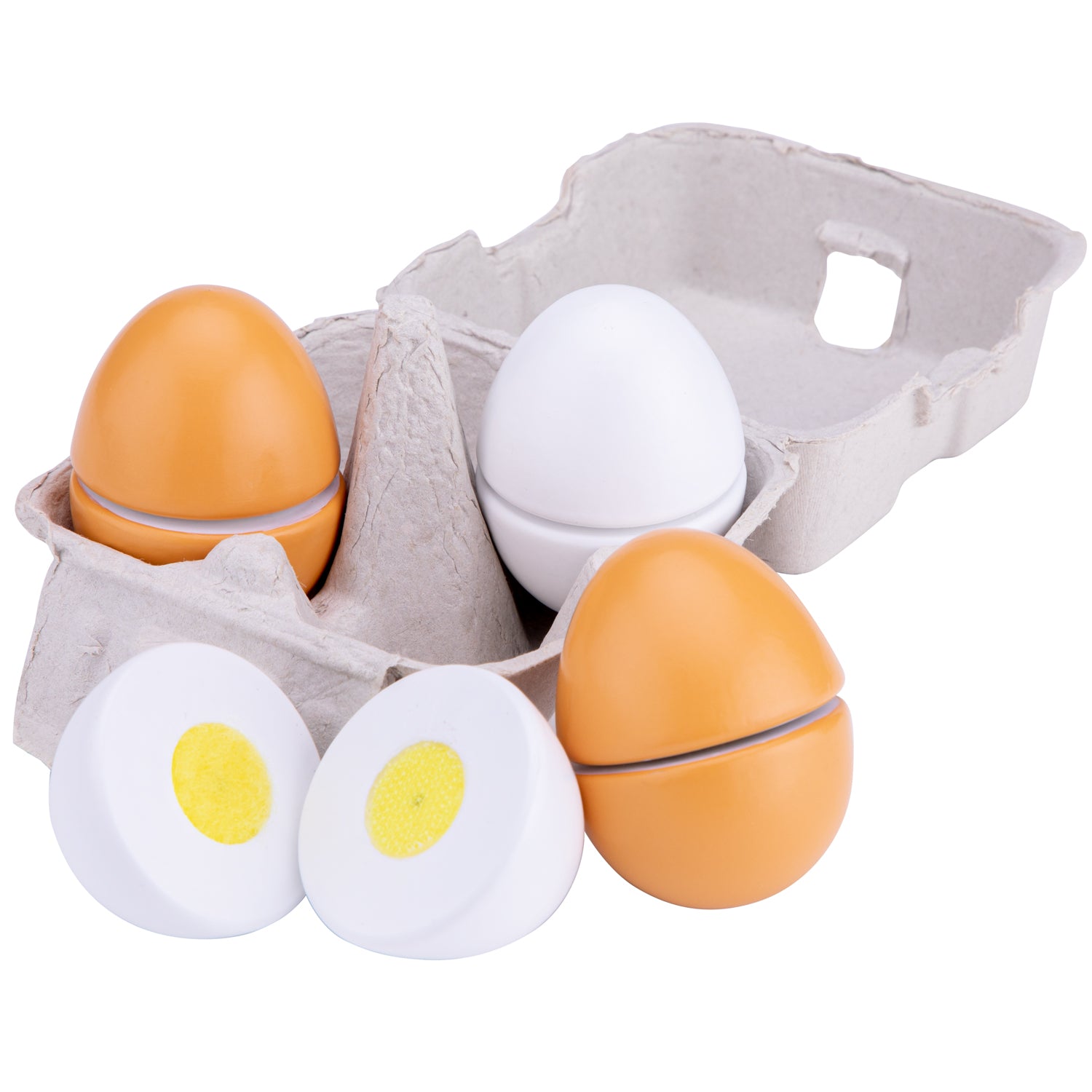 Œufs à découper en bois – Jeu d'imitation cuisine enfant