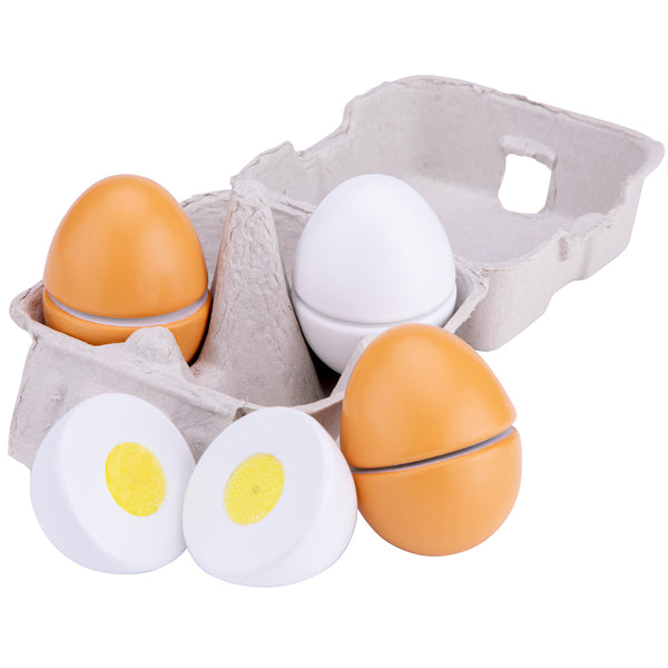 Œufs à découper en bois – Jeu d'imitation cuisine enfant