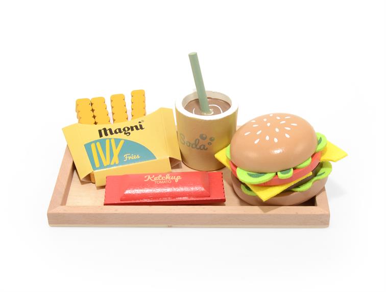Jeu d'imitation en bois - Menu Humburger