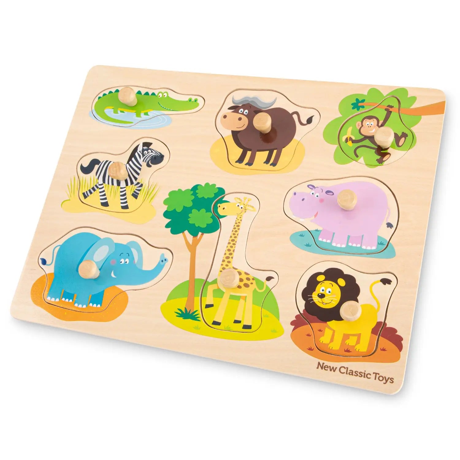 Puzzle à boutons en bois Safari – Animaux de la savane