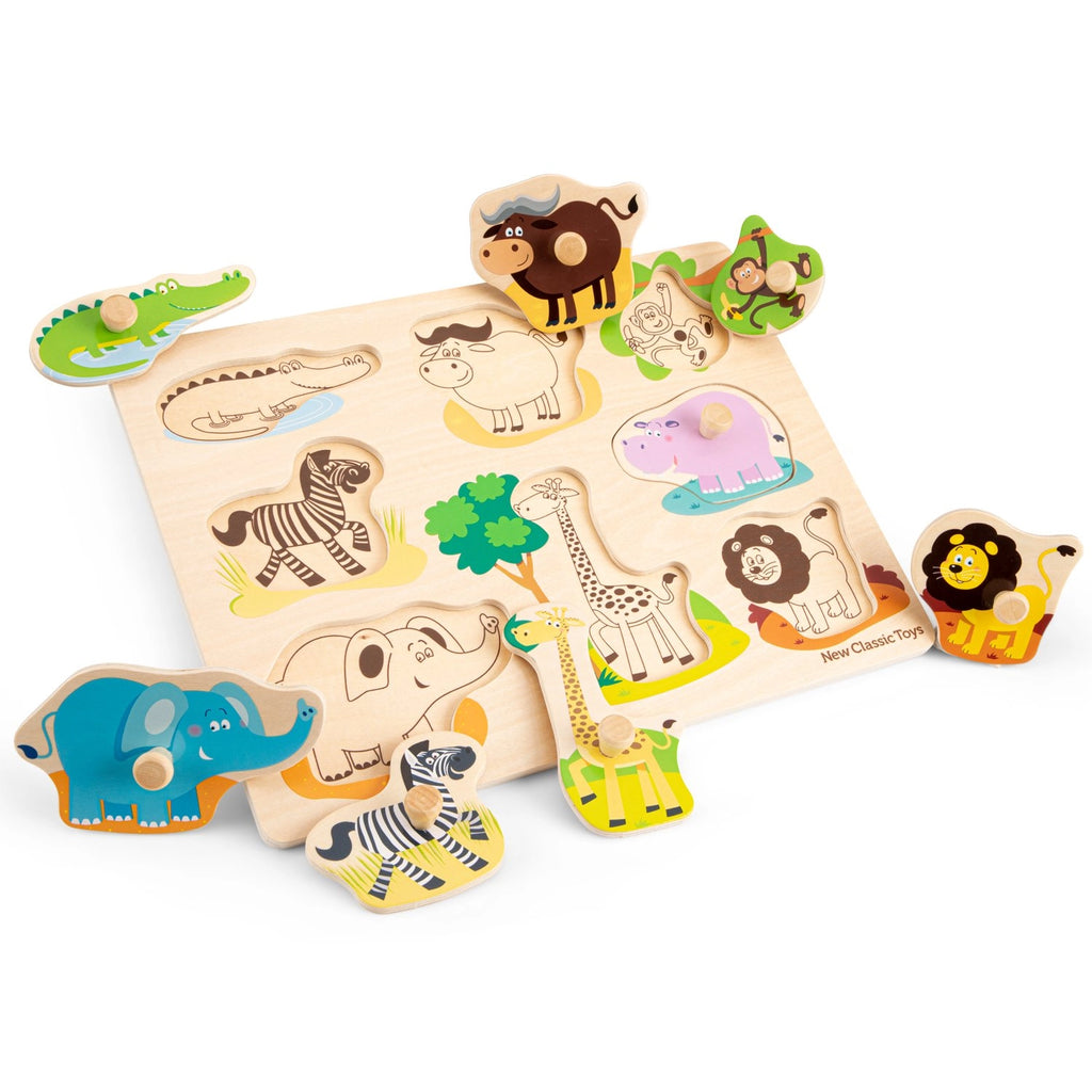 Puzzle à boutons en bois Safari – Animaux de la savane