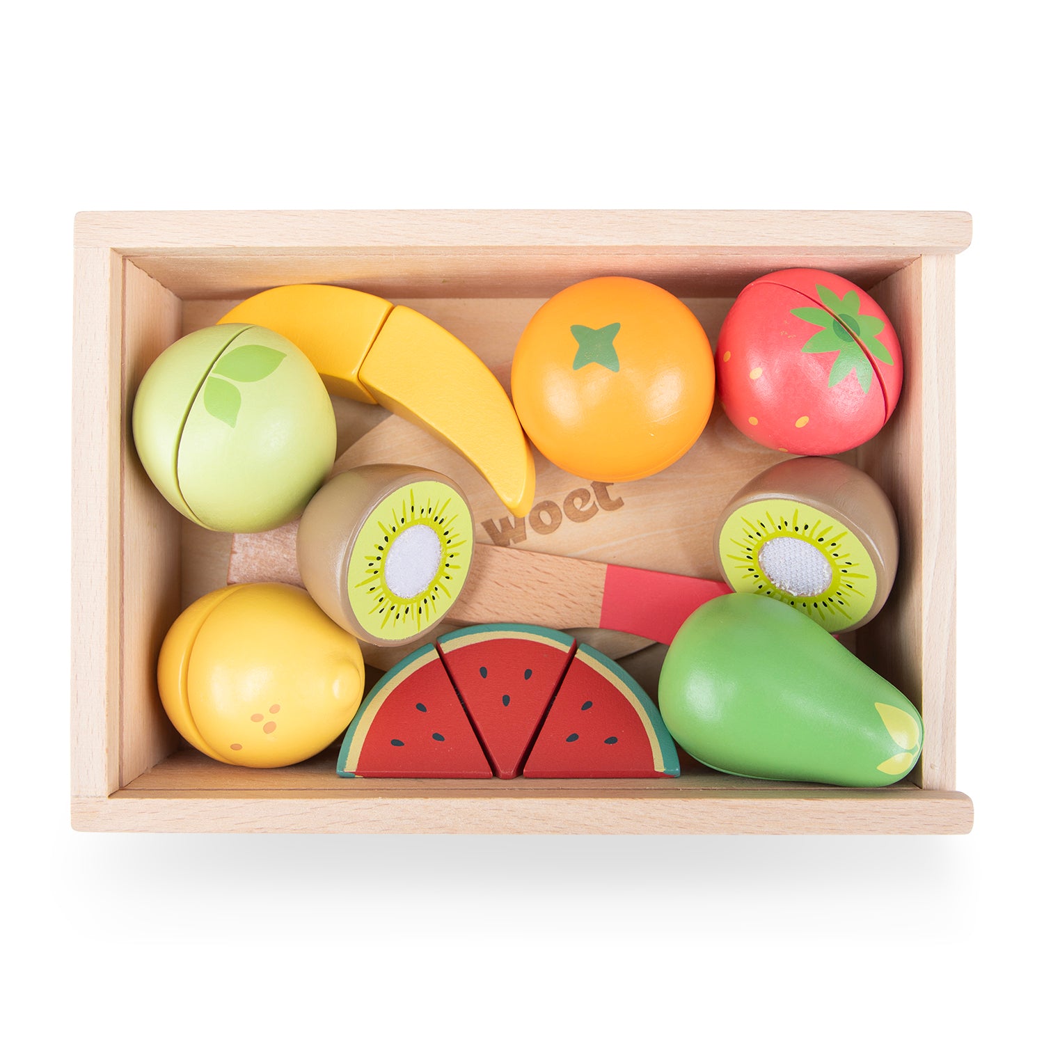 Set de fruits à découper en bois – Jeu d'imitation cuisine enfant