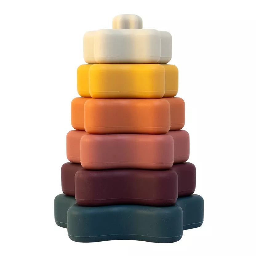 Tour d'empilage en silicone - Fleur